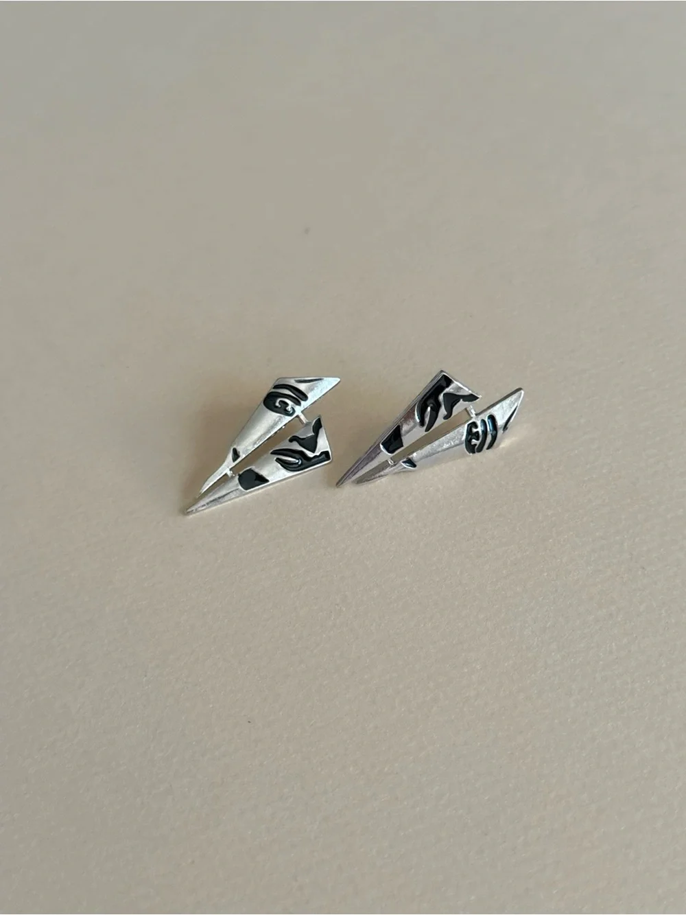 Abstract Geometric Drop Earrings N2160 - Picture 2 of 3